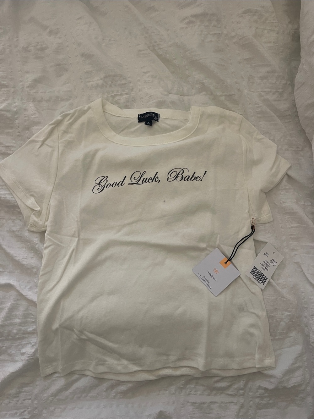 Altar'd State Cream 'Good Luck, Babe!' Short Sleeve Tee